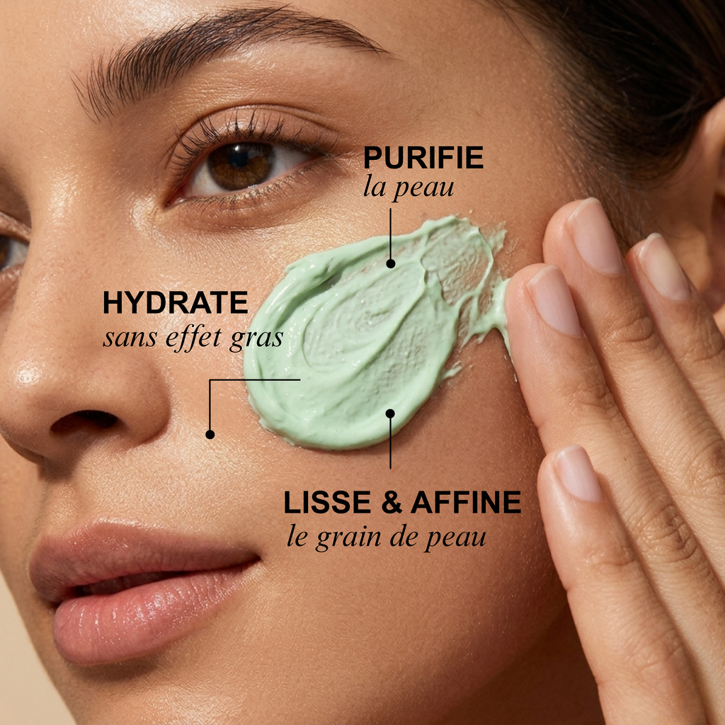 Masque purifiant au thé vert et à l'argile blanche